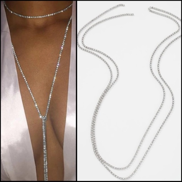 LAST! Multi-style rhinestone chain wrap necklace choker - Picture 3 of 5